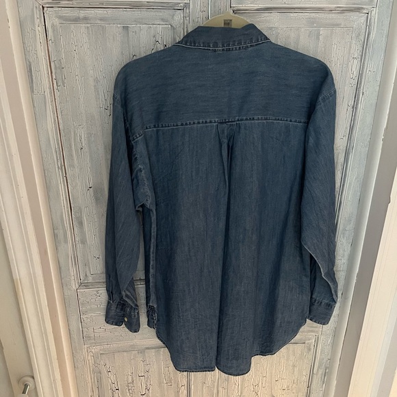 LOFT Oversized Chambray Shirt - Picture 3 of 5